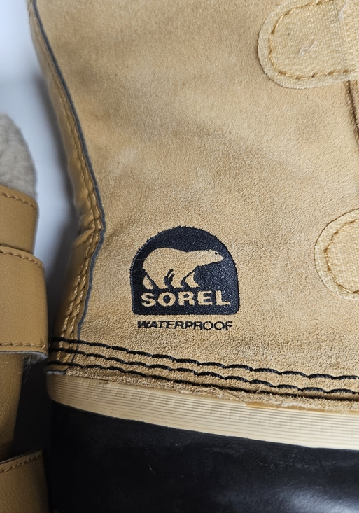 Sorel Youth Waterproof Velcro Snow Boots, Size 12 Tan/Black - Picture 4 of 8